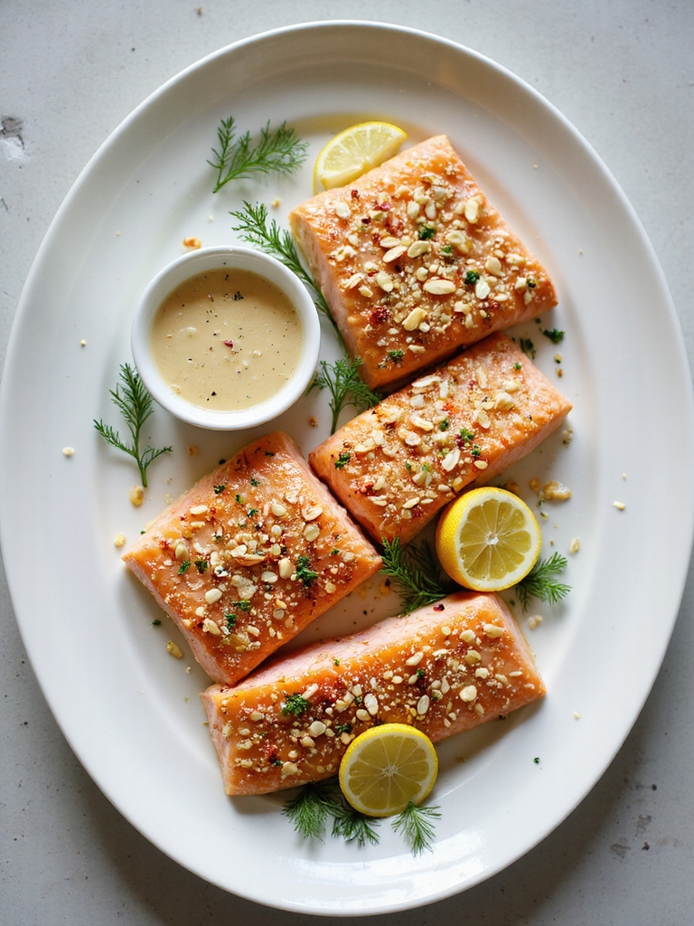 zesty almond crusted salmon
