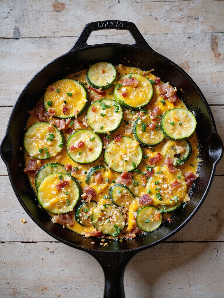 zucchini bacon cheddar skillet