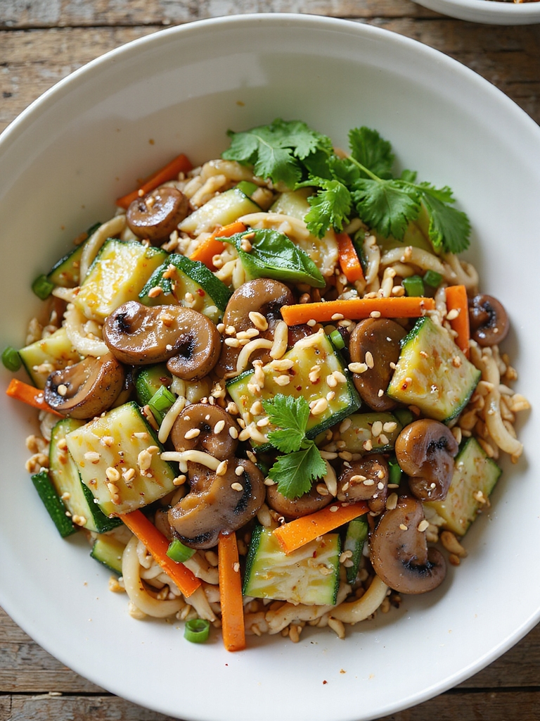 zucchini mushroom spring rollbowls