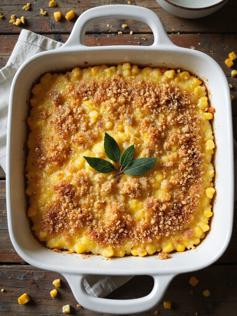 browned sage panko corn bake