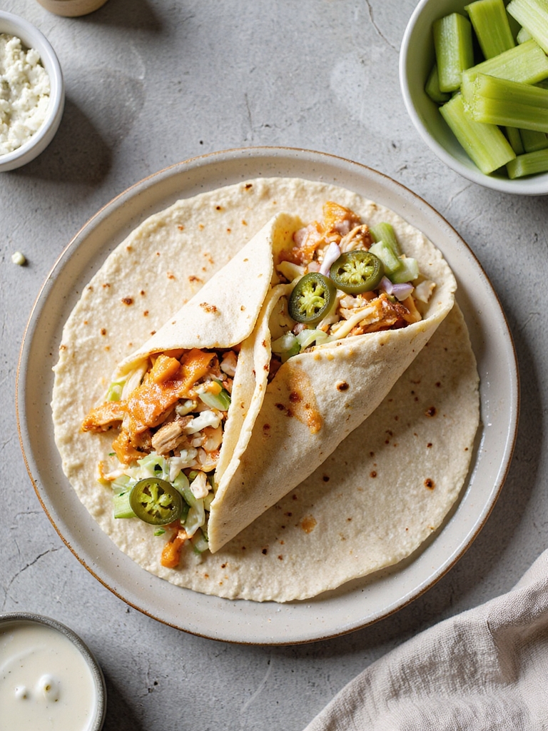 buffalo turkey wrap with slaw