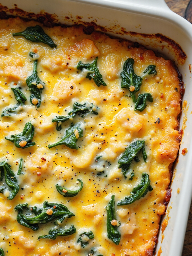 cheesy spinach egg bake