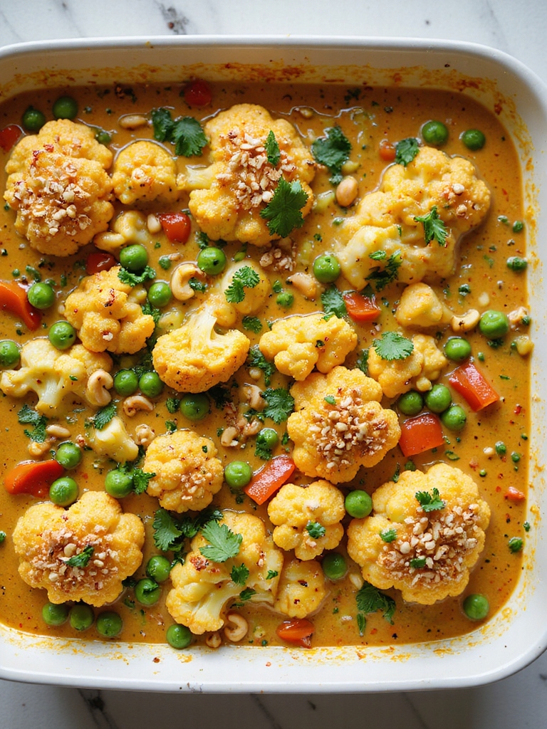 coconut curry roasted cauliflower