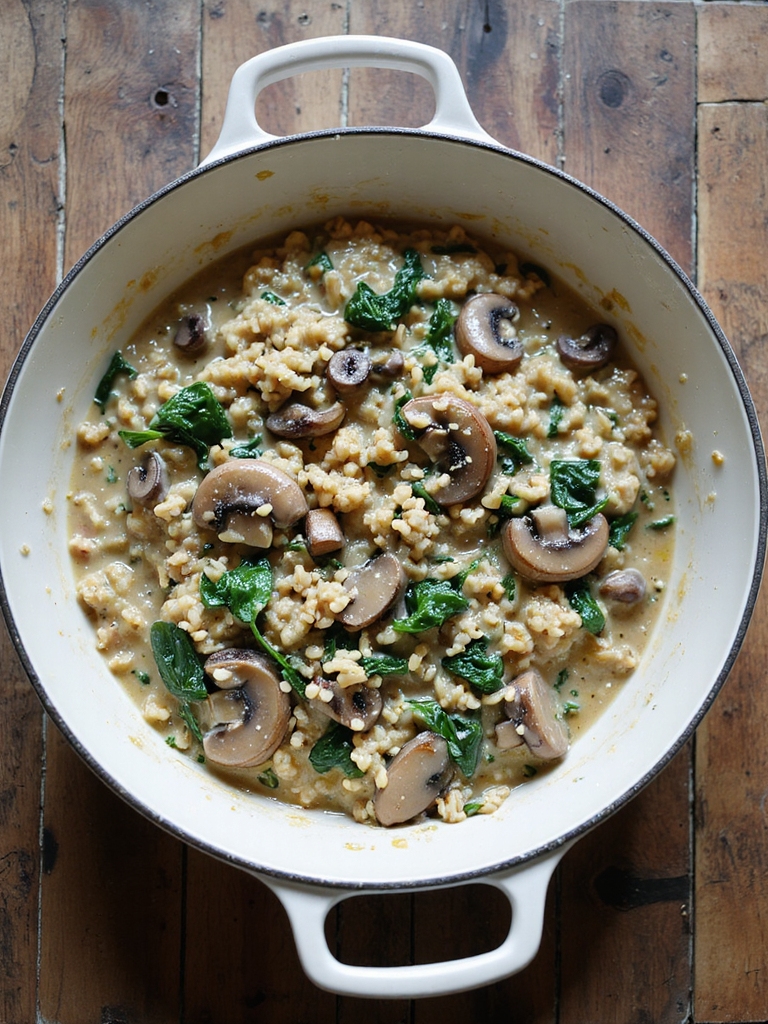 creamy one pot mushroom risotto