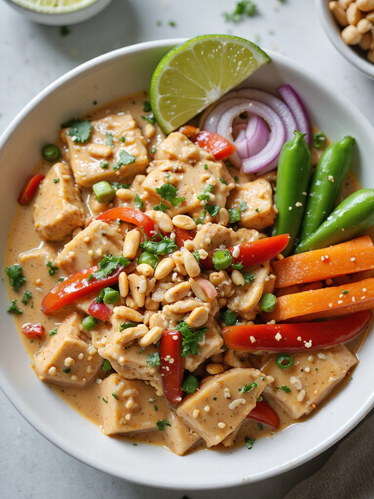 creamy thai peanut chicken veggies