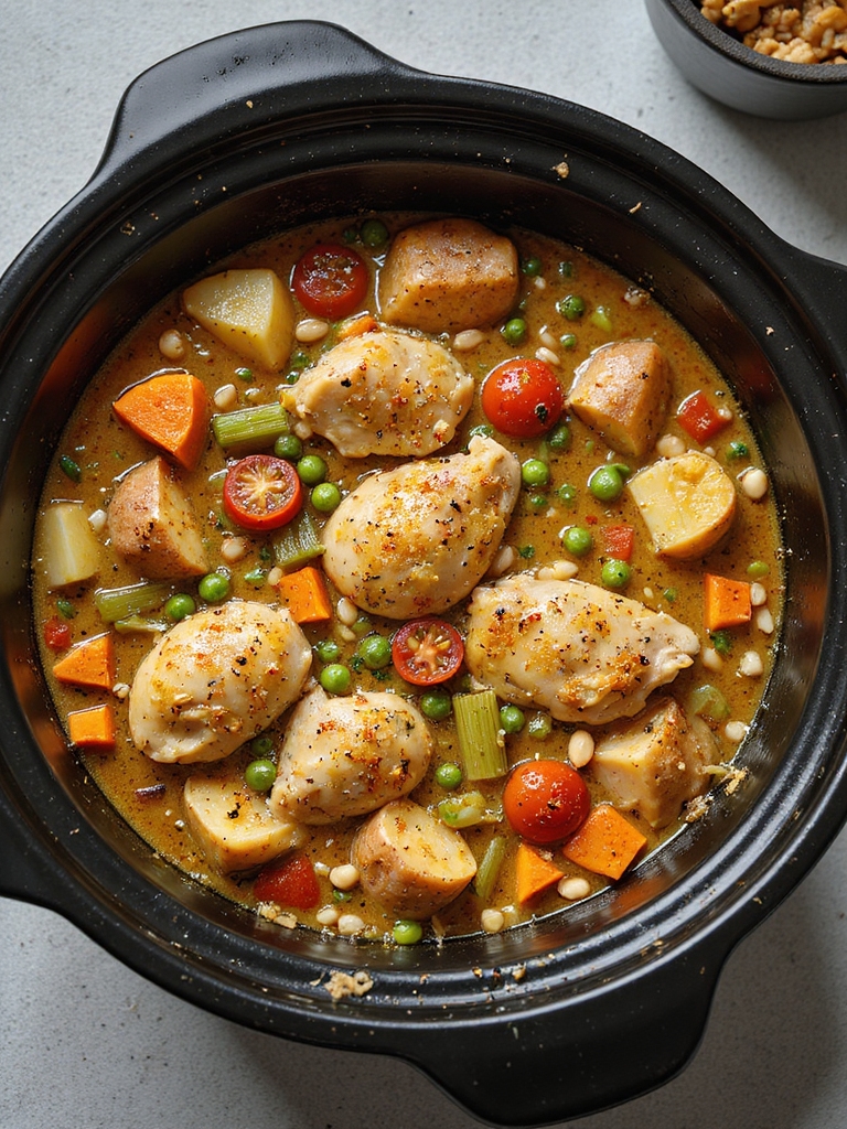 hearty slow cooked chicken stew