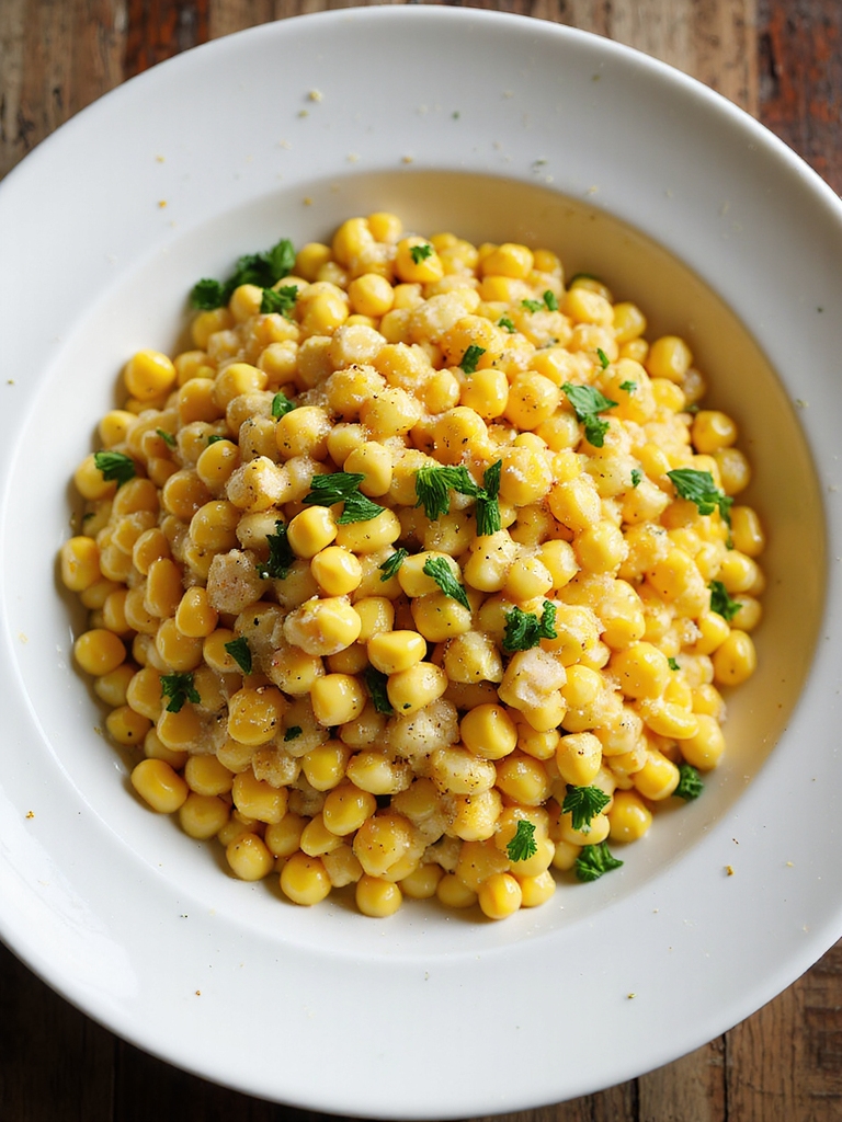 herb studded lemon butter corn