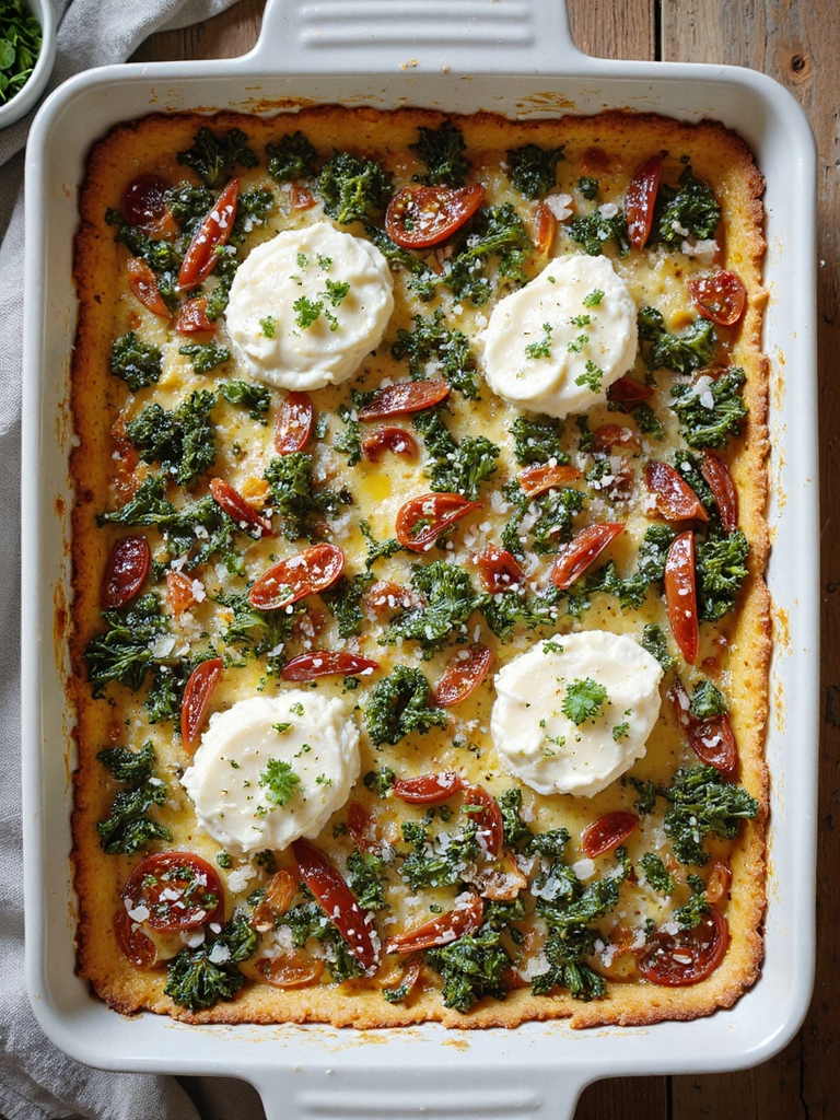 kale goat cheese breakfast casserole
