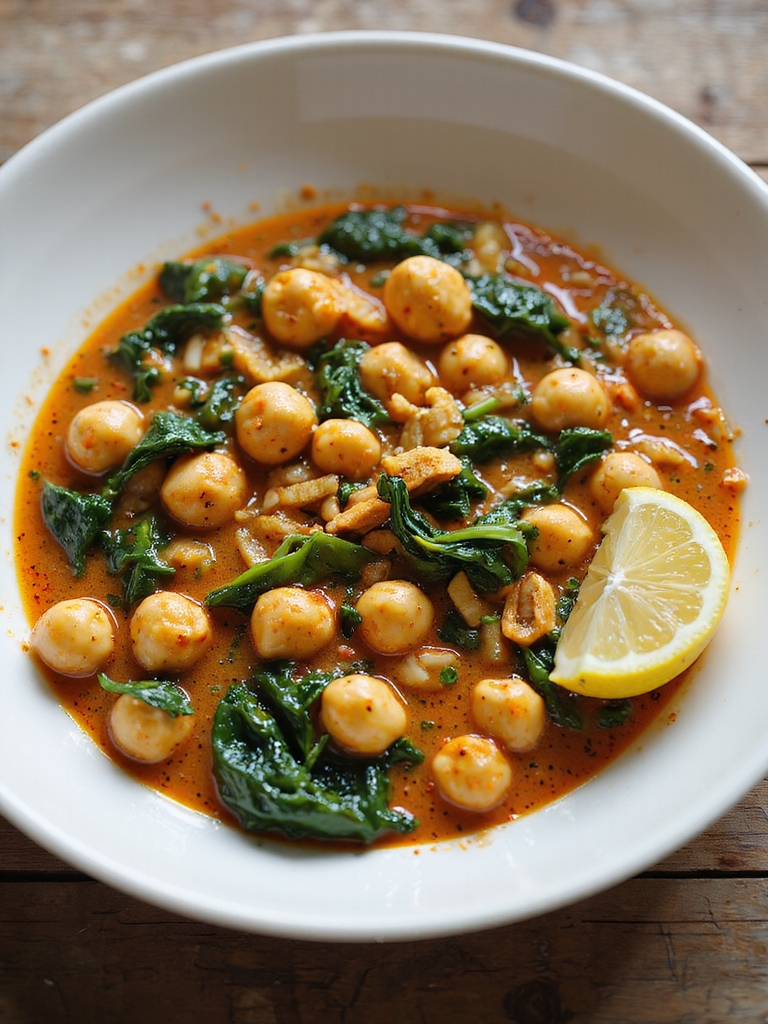 quick chickpea spinach curry