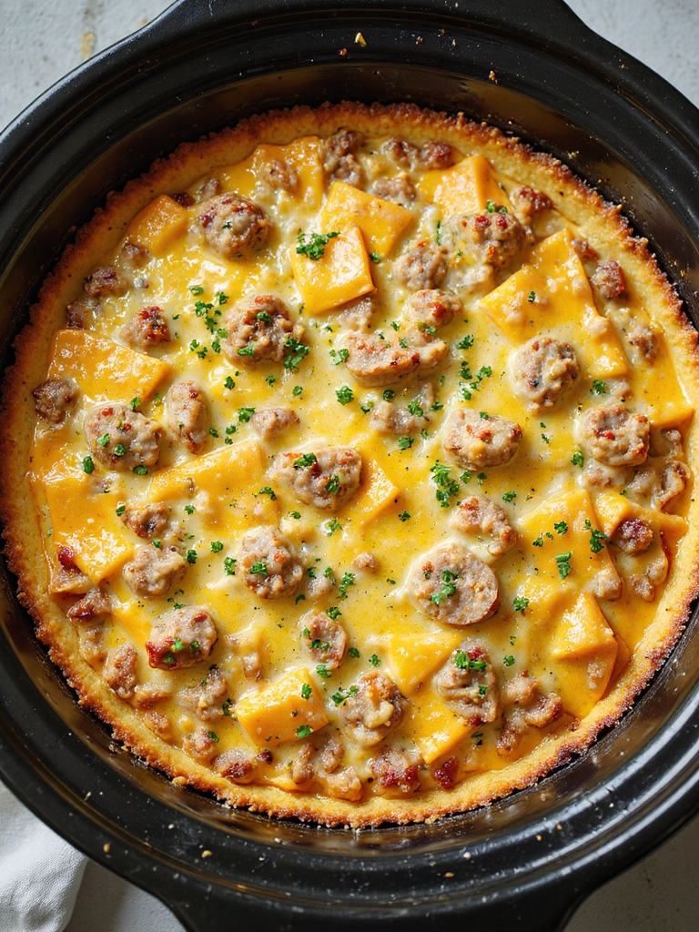 sausage cheese crockpot breakfast casserole
