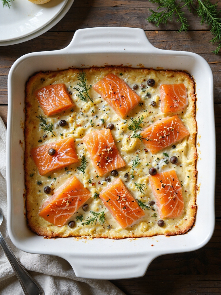smoked salmon dill bake