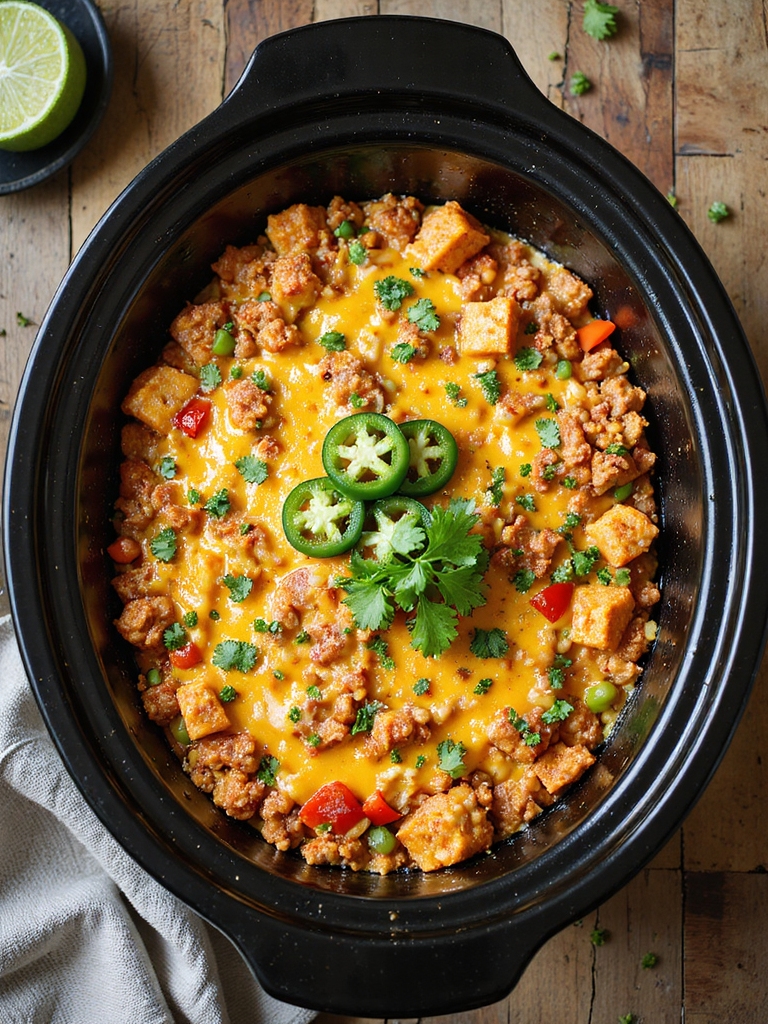 southwestern chorizo crockpot casserole