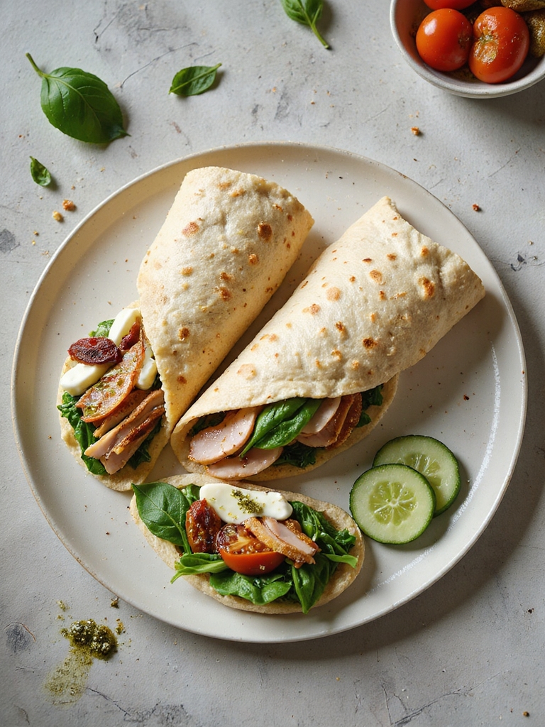 turkey spinach pesto wrap