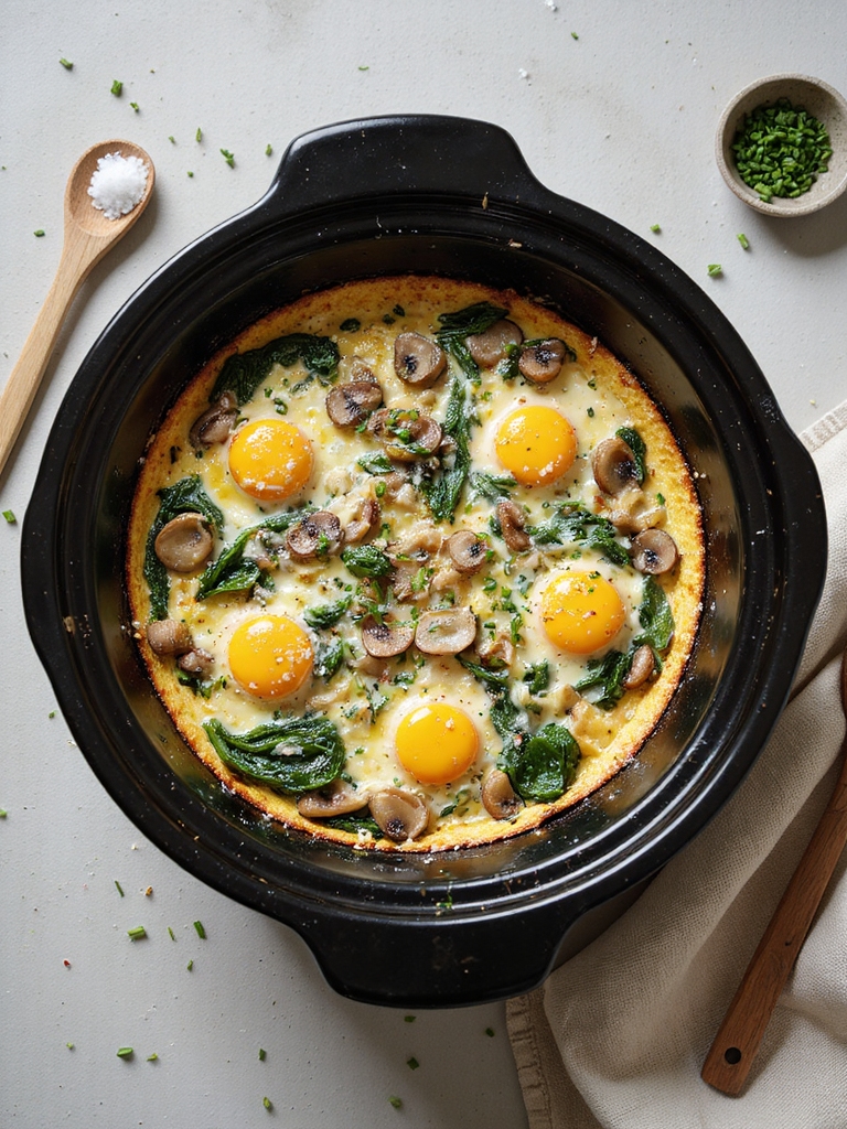 veggie packed spinach mushroom strata